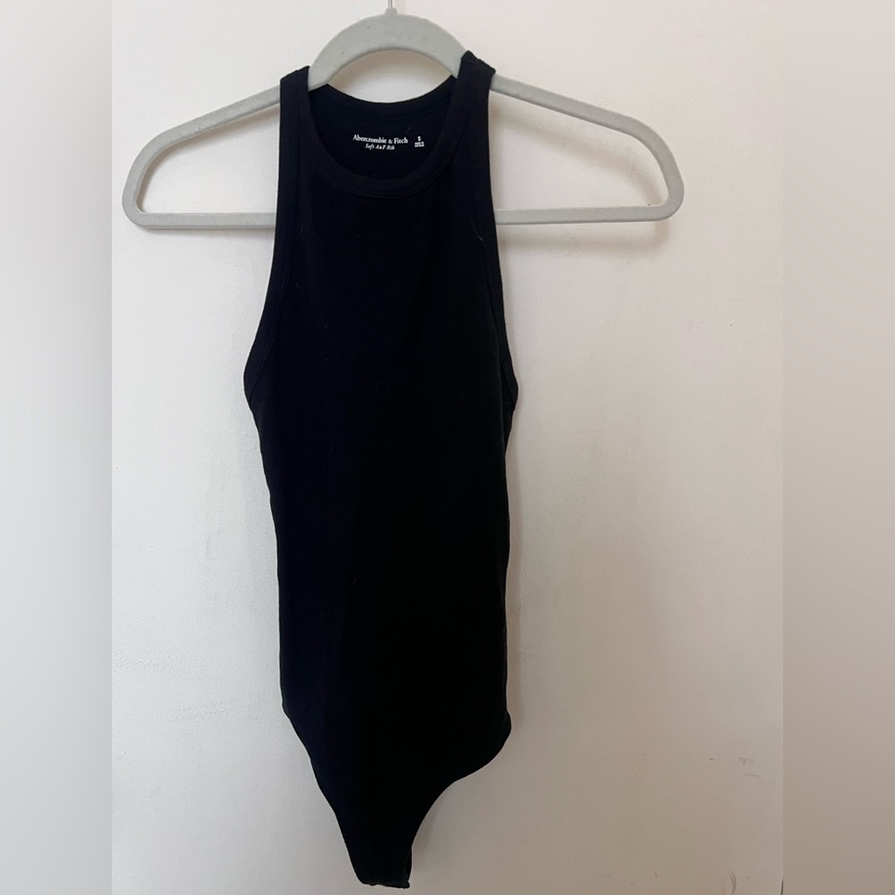 Abercrombie & Fitch Black Ribbed Tank Bodysuit